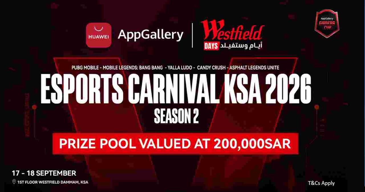 HUAWEI AppGallery Welcomes Thousands of Visitors to First AGC Esports Carnival at Westfield Dammam
